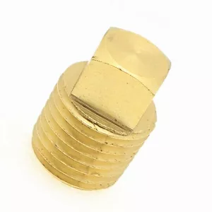 1/4 Male Npt Square Head Pipe Plug Bung Brass Fitting Water Oil Fuel Air Vacuum - Picture 1 of 7