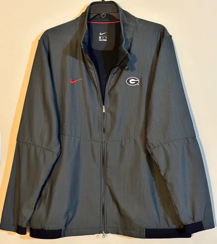 Nike Full Zip Jacket Men's Size 2XL Georgia Bulldogs UGA Gray Color Sewn Logo Cover