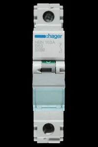 HAGER 63 AMP CURVE B 10kA MCB CIRCUIT BREAKER NBN163A 461810 - Picture 1 of 6
