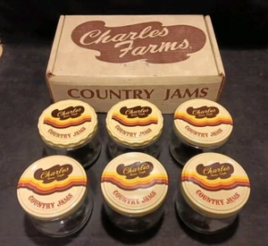 Vintage Charles Farms Home Style Country Marmeladen 6 Gläser und Box komplett Sixpack - Bild 1 von 24
