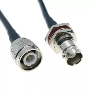 RG58 TNC Male plug to BNC Female jack Bulkhead Coaxial RF Pigtail Cable lot - Picture 1 of 6