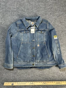 Vintage Carhartt Damen Jeansjacke Distressed Xl 16/18 Trucker Jacket Neu mit Etikett  - Bild 1 von 5
