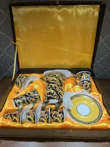 Versace X Rosenthol Barocco Tea Set Of 6 Vintage No Cracks Or Chips Box Is Rough - Picture 1 of 16