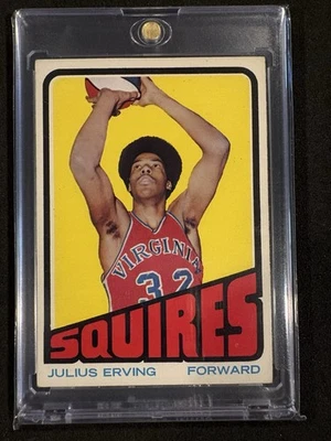 1972 Topps Julius Erving #195 radiocontrol novato—centrado, gran atractivo visual Foto 1 de 4