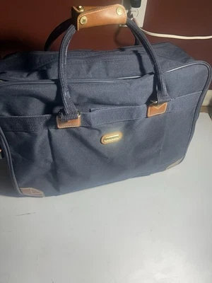 Bagagem de mão vintage Jaguar azul marinho 3 compartimentos - Imagem 1 de 4