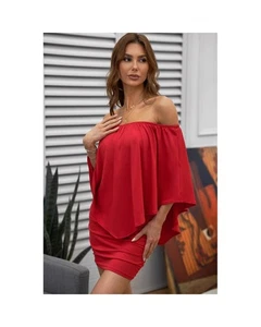 Azura Exchange Elegant Off-Shoulder Layered Party Mini Dress Women Mini Dresses - Foto 1 di 13