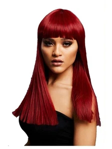Smiffys Fever Alexia Wig, True Blend, Ruby Red - Picture 1 of 1