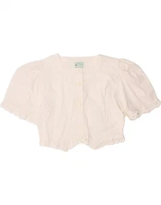BENETTON Girls Short Sleeve Shirt Blouse 4-5 Years Medium White TC08 - Picture 1 of 4