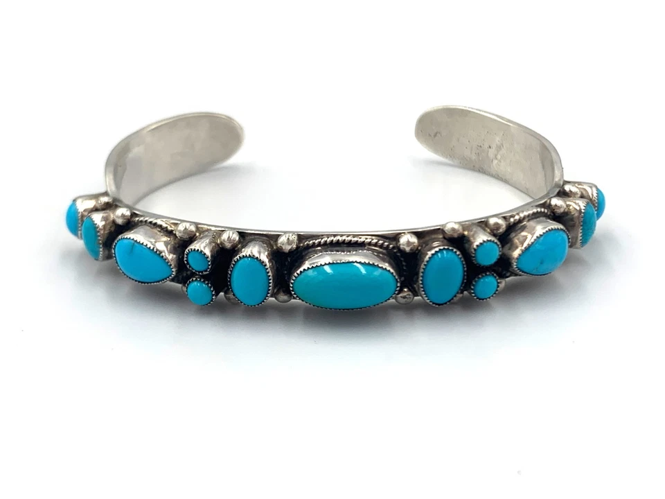 Sleeping Beauty Turquoise Silver Cuff by Leo Feeney - Image 1 of 4