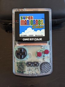 Nintendo Game Boy Color Clear GBC IPS Q5 XL Screen Backlit Brighter Mod