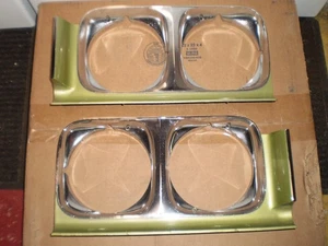 PAIR HEADLIGHT BEZELS ALL 1971 BUICK GS STAGE 1 GSX SKYLARK CUSTOM SPORTWAGON GS - Picture 1 of 11