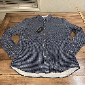 Camisa de tela Butter para hombre talla 2XL cachemira galesa peras azul marino nueva con etiquetas - Imagen 1 de 9