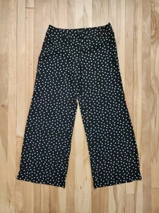 White  House Black Market 12R Wide Leg Polka Dot Lightweight Polyester Pant - Picture 1 of 4