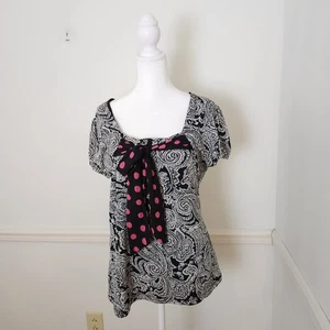 Camisa De Colección Y2K Talla Grande Malla Para Mujer Paisly Polkadot Lazo Hada Grunge Top Caprichosa - Imagen 1 de 12