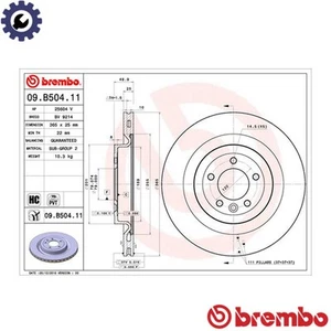 2x BRAKE DISC 09.B504.11 FOR LAND ROVER RANGE/IV/SPORT/II DISCOVERY/VAN 5.0L - Picture 1 of 7