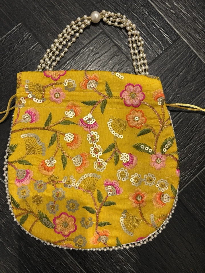 Embroidered Wrist Yellow Bag - One Size - Image 1 of 4