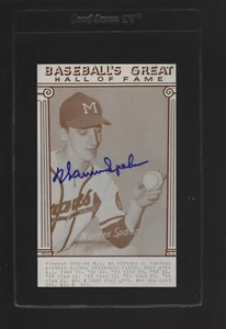 Warren Spahn Signed HOF Postcard PSA/DNA Cert. Authentic Auto Creased - Picture 1 of 2