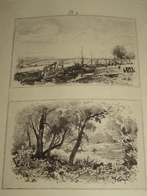Maxime LALANNE 1827-1886 Gravure ORIGINALE VUE PONT PARIS IMPRESSIONNISME 1870 - Photo 1/2