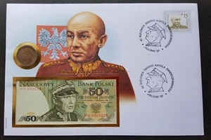 [SJ] Poland Gen. Karol Swierczewski -Walter 1987 FDC (banknote coin cover) *Rare - Picture 1 of 10