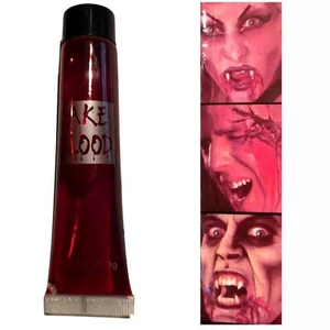 Fake Blood Vampire Zombie Wounds Halloween Party Horror Make Up Cosmetics Dress - Picture 1 of 1