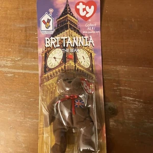 Ty Beanie Babies - Britannia The Bear - neuwertig und selten mit Etikettfehlern - Bild 1 von 6