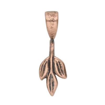 Collar colgante fianza hojas talladas de lujo de cobre antiguo JBB Findings Israel Foto 1 de 2