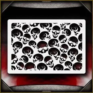 Skull Background 8 Airbrush Stencil Template Airsick - Picture 1 of 1