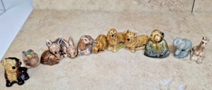 Vintage Wade Whimsies Animals 11 Bundle Job Lot Dog Elephant Mini Figures J607 - Picture 1 of 15