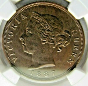 Cyprus KM3.2, One Piastre 1887 NGC UNC. details (cleaned) - Picture 1 of 3