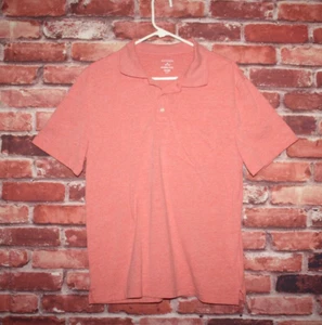 George Mens Polo Shirt Size Med Red Short Sleeve Pullover 1/4 Button Down Pocket - Picture 1 of 5