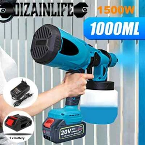1000ML Electric Spray Gun High Power Cordless Paint Auto Furniture Sprayer HVLP - Picture 1 of 6