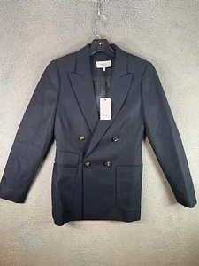 Reiss Blazer Damen Größe 6 US Blau Wolle Zweireiher Jacke Larsson Brandneu - Bild 1 von 15