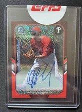 J.P. CRAWFORD 2015 BOWMAN CHROME RED SHIMMER REFRACTOR FARM'S FINEST MINI AUTO/5