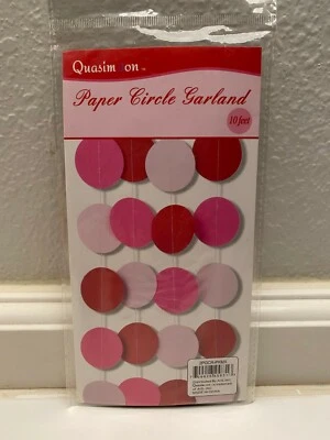 Guirnalda circular roja/rosa decoración fiesta puntos papel 10 pies Foto 1 de 2