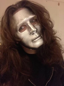 Máscara Plateada El Desconocido Cromo Cosplay Halloween Espeluznante Cyborg Robot Adulto - Imagen 1 de 4