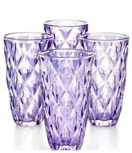 Set Of 4 The cellar Amethyst/ Purple Cut Glass Tumblers - Picture 1 of 2