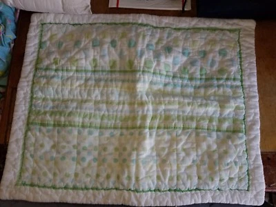 Falsa estándar acolchada Pottery Barn Teen "puntos y rayas azules/verdes" Foto 1 de 4