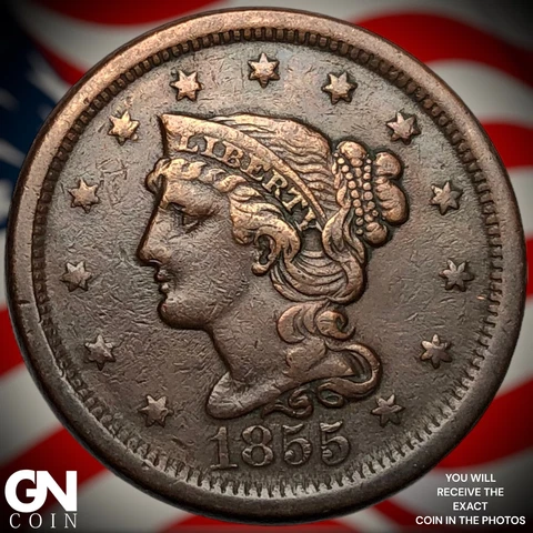 1855 Braided Hair Large Cent Q6392 Cover