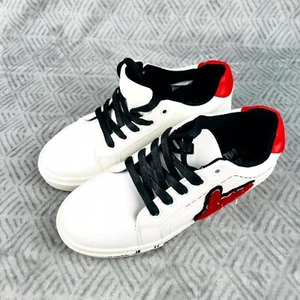 Beppi Girl Power Baskets Femme 35 Rouge Blanc Noir Love Embelli Lacets Confort - Imagen 1 de 12