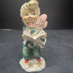 Vintage Lefton Christmas Caroler Holly Berry Ceramic Figurine 2 - Picture 1 of 9