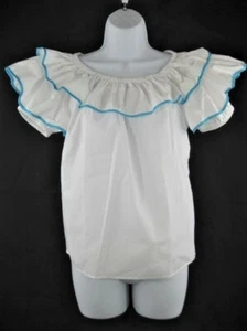 Square Dance Bluse Petite weiß royalblau oder lila Borte MALCO MODI 112 NEU - Bild 1 von 33