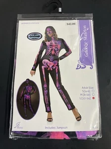 Galactic Skeleton Costume Adult Jumpsuit Halloween Women’s Size 12/14 Large - Picture 1 of 8