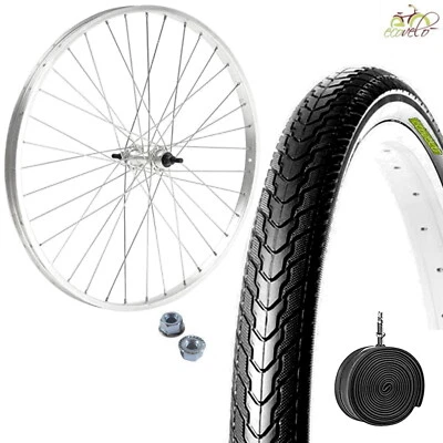 BERETTA RUOTA/CERCHIO ANTERIORE 26X1 3/8 + COPERTONE STRADALE + CAMERA BICI OLANDA CITY