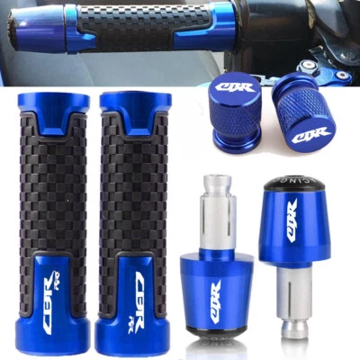 Blue Grip Handlebar Balanced Plug slider Bar End Weights Cap Cover For HONDA CBR Foto 1 de 4