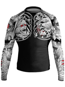 Raven Fightwear Men's Irezumi 1.0 Rash Guard MMA BJJ Black  - Picture 1 of 3