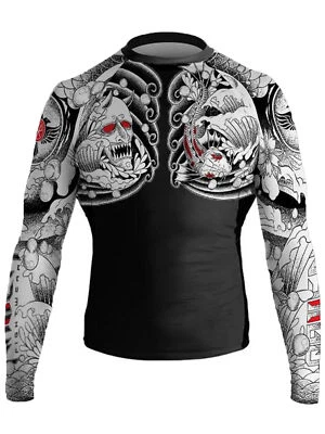 Raven Fightwear Men's Irezumi 1.0 Rash Guard MMA BJJ Black  - Image 1 of 3