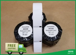 2 Rolls Address Postage Dymo Compatible Return 30330 White 500 Labels per Roll - Picture 1 of 6