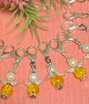 10 Anhänger Schutzengel mit Crush-Perlen - Perlenengel - Engel Weihnachten (K36) - Bild 1 von 2