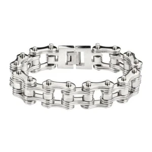 Motorcycle Bike Chain Bracelet Men's Chrome Stainless Steel 90 - Picture 1 of 1