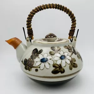 Otagiri Teapot OMC Floral Chinoiserie Flower Rustic Cottage Farm Vintage Japan - Picture 1 of 12